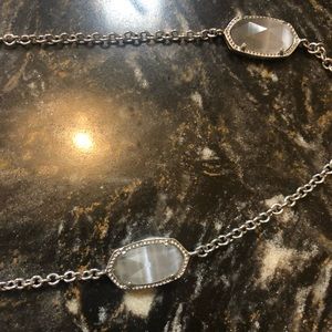 Kendra Scott gray & silver Kellie station necklace